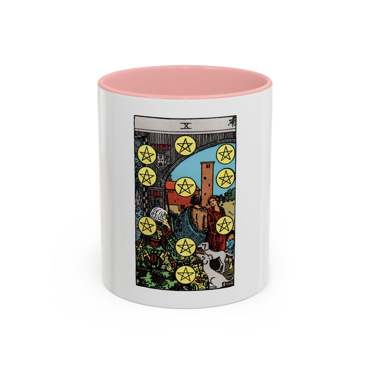 The 10 of Pentacles (Tarot Card) Accent Coffee Mug
