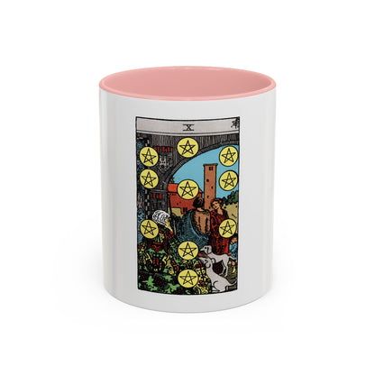 The 10 of Pentacles (Tarot Card) Accent Coffee Mug