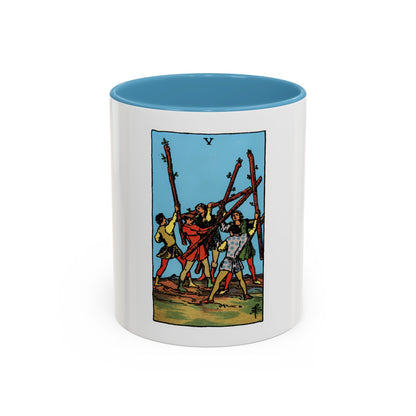 The 5 of Wands (Tarot Card) Accent Coffee Mug
