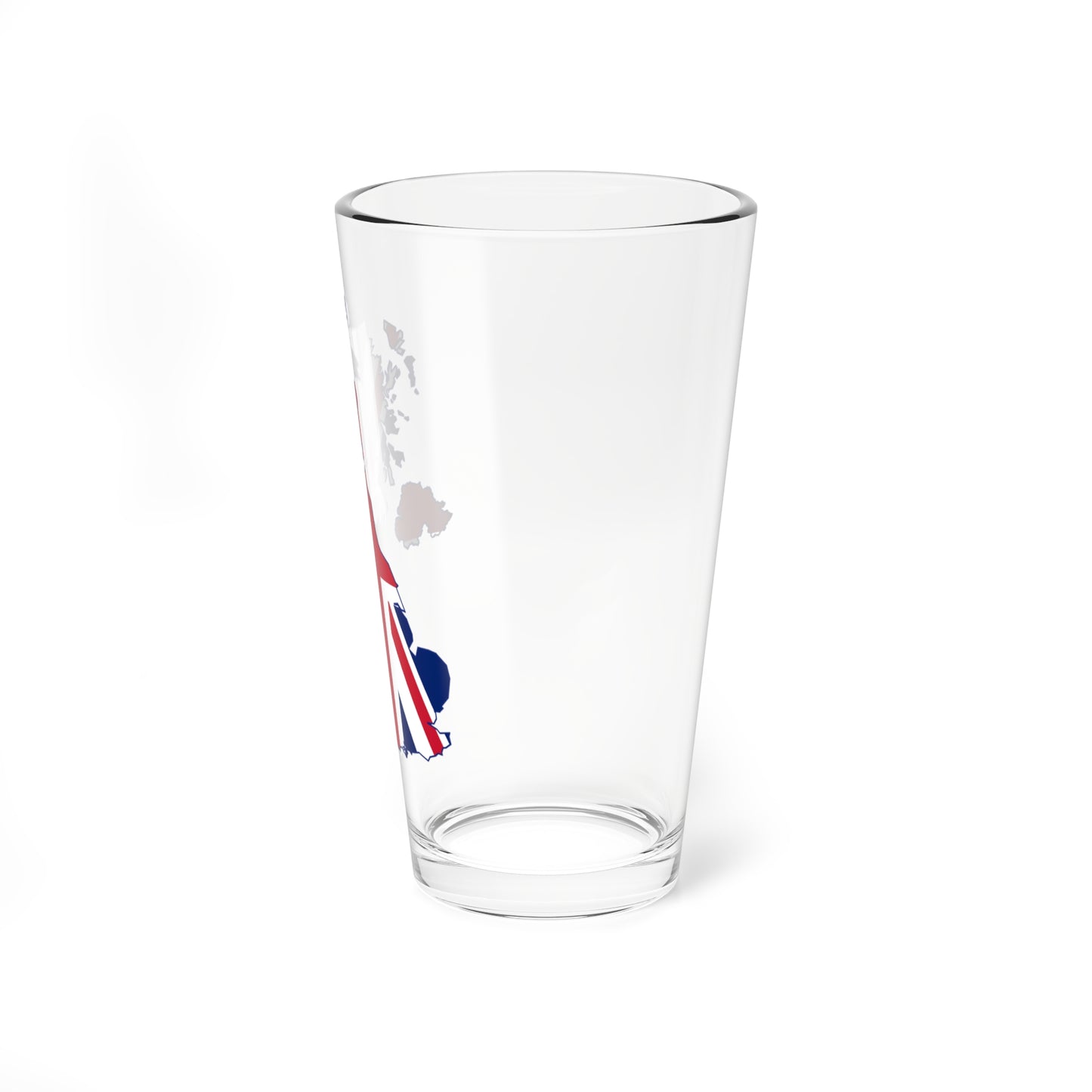 UK Outline and Flag (United Kingdom) Pint Glass 16oz