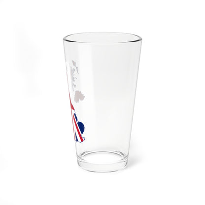 UK Outline and Flag (United Kingdom) Pint Glass 16oz