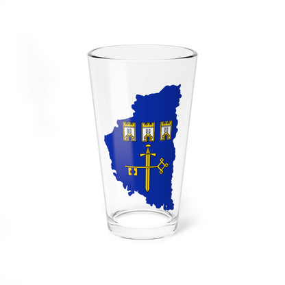Flag-map of Ternopil Oblast (Ukraine) Pint Glass 16oz