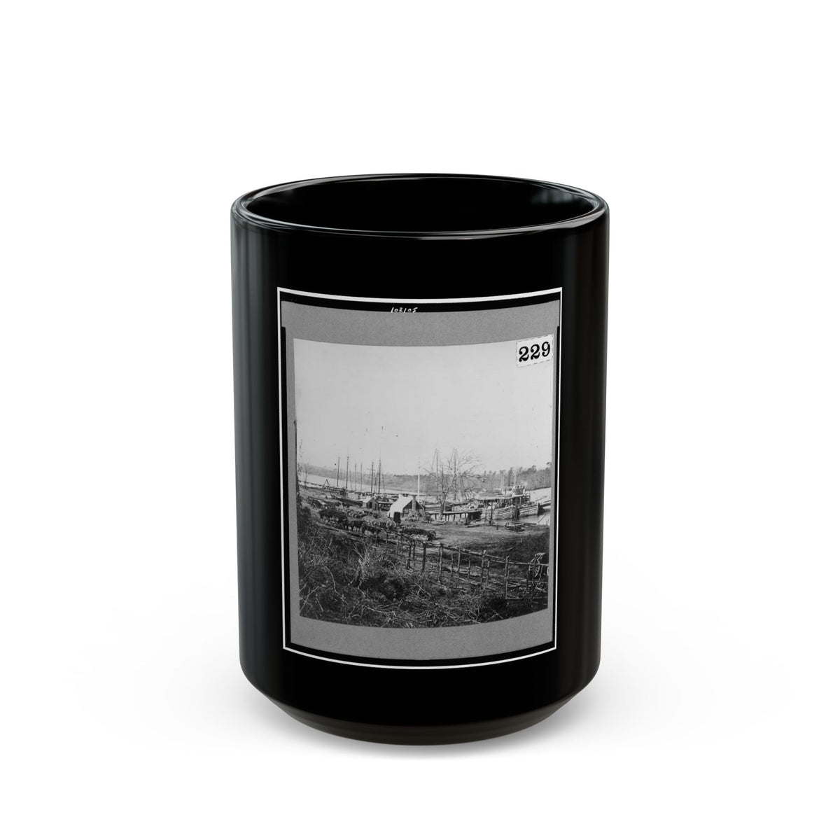 Broadway Landing, Appomattox River, Virginia (U.S. Civil War) Black Coffee Mug