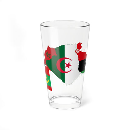 Flag map of Maghreb (Algeria) Pint Glass 16oz