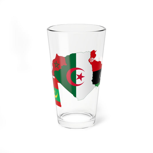 Flag map of Maghreb (Algeria) Pint Glass 16oz