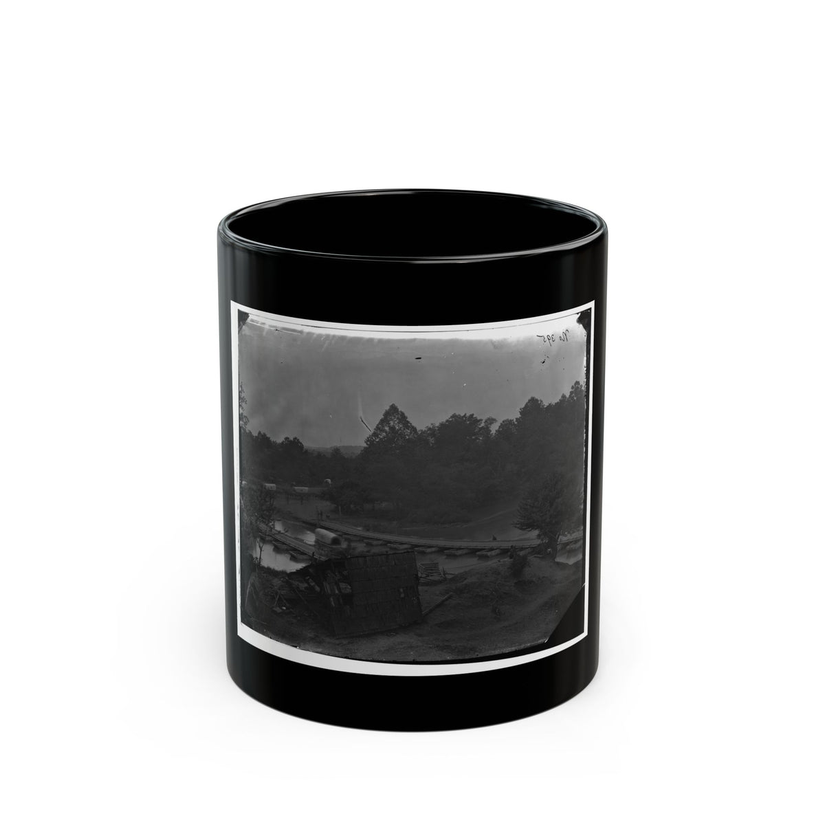 Hanovertown Ferry, Va.  Pontoon Bridges Across The Pamunkey, With Wagons (U.S. Civil War) Black Coffee Mug