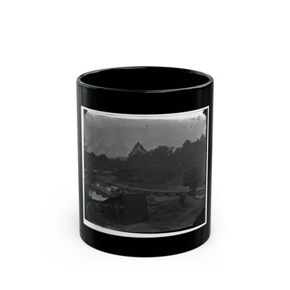 Hanovertown Ferry, Va.  Pontoon Bridges Across The Pamunkey, With Wagons (U.S. Civil War) Black Coffee Mug