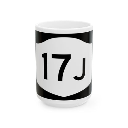 NY-17J (New York) (Road Sign) White Coffee Mug