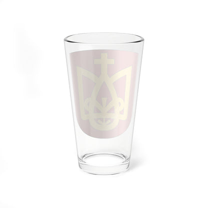 Coat of Arms of Zasłaŭje Belarus (Belarus) (Coat of Arms) Pint Glass 16oz
