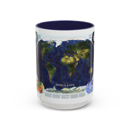 World Map - Physical Earth 1 (1998) (Map) Accent Coffee Mug