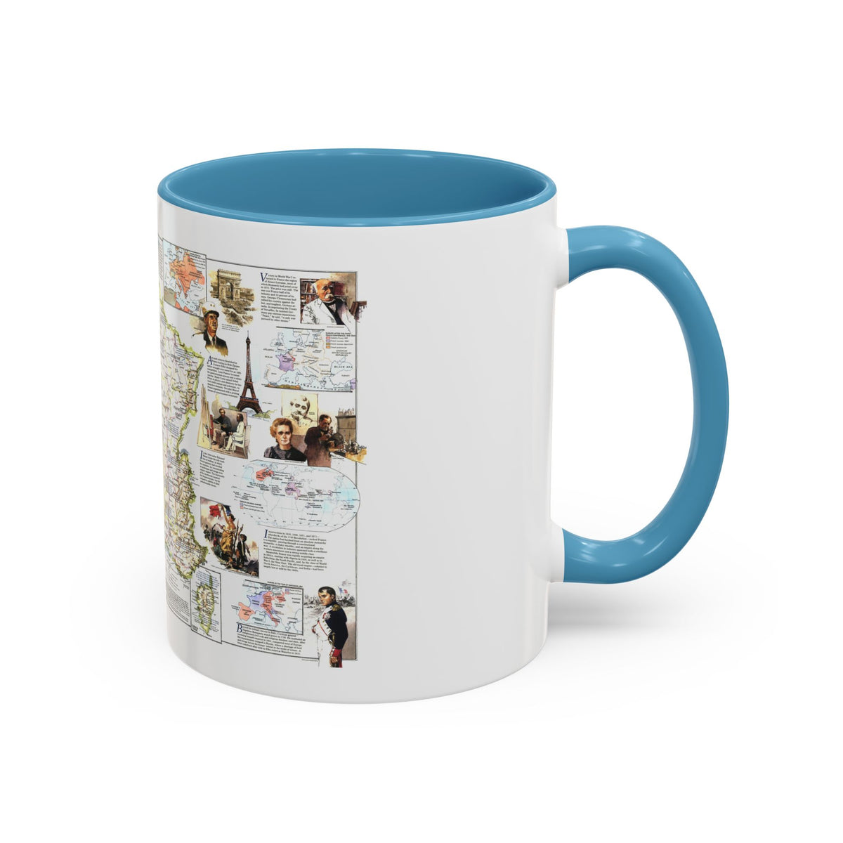 France- - Historical Evolution of a Nation (1989) (Map) Accent Coffee Mug
