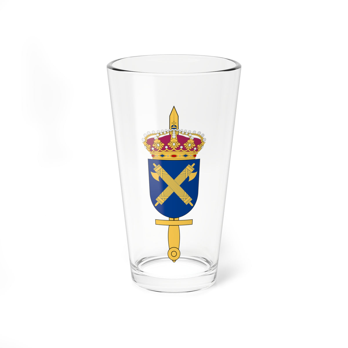 Försvarsmaktens Militärpolisenhet vapen (Sweden) (Coat of Arms) Pint Glass 16oz