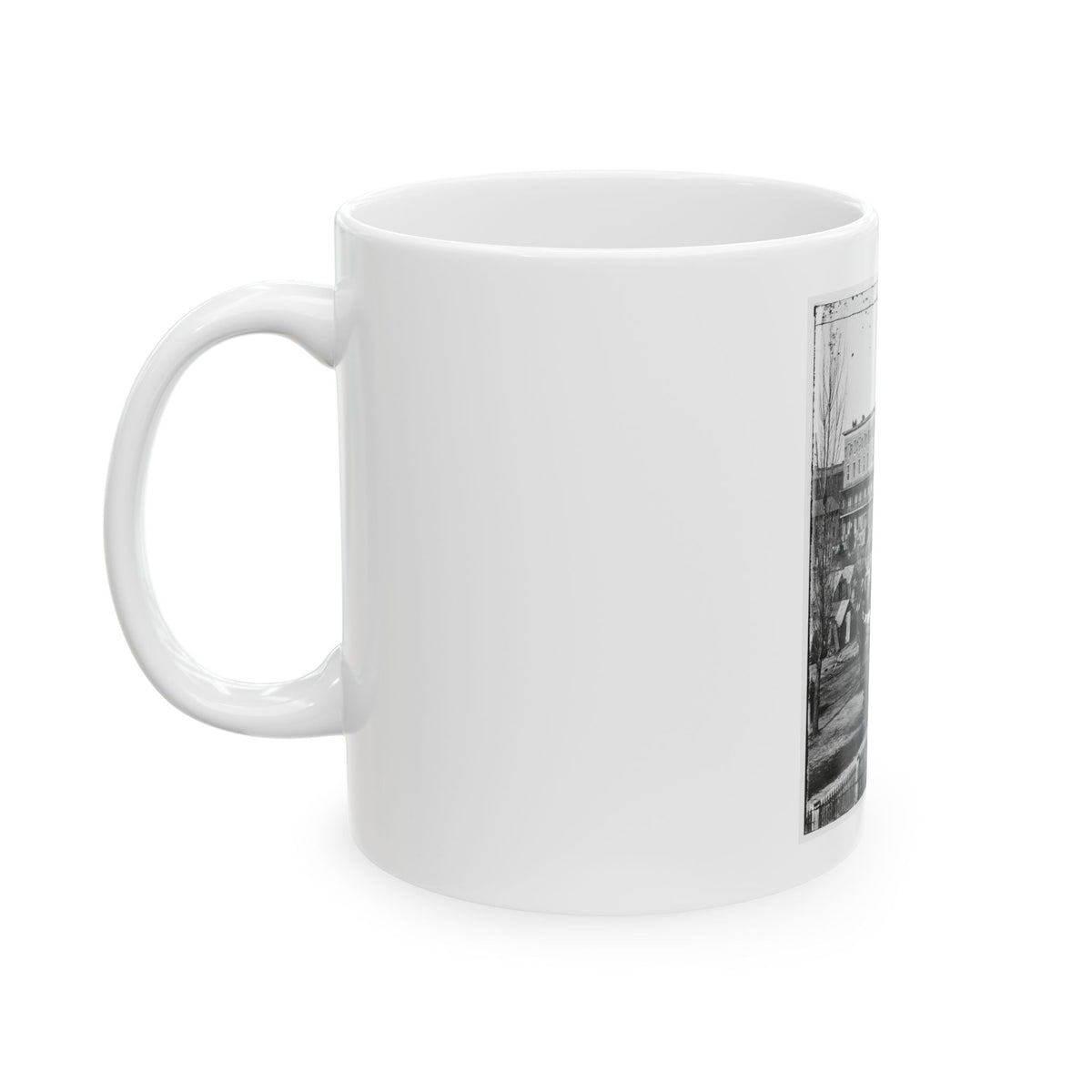 Atlanta, Ga. Trout House, Masonic Hall, And Federal Encampment On Decatur Street (U.S. Civil War) White Coffee Mug