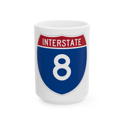 Interstate 8 (U.S. Highways) White Coffee Mug