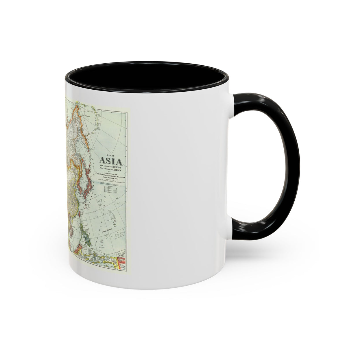 Asia and Adjoining Europe (1921) (Map) Accent Coffee Mug