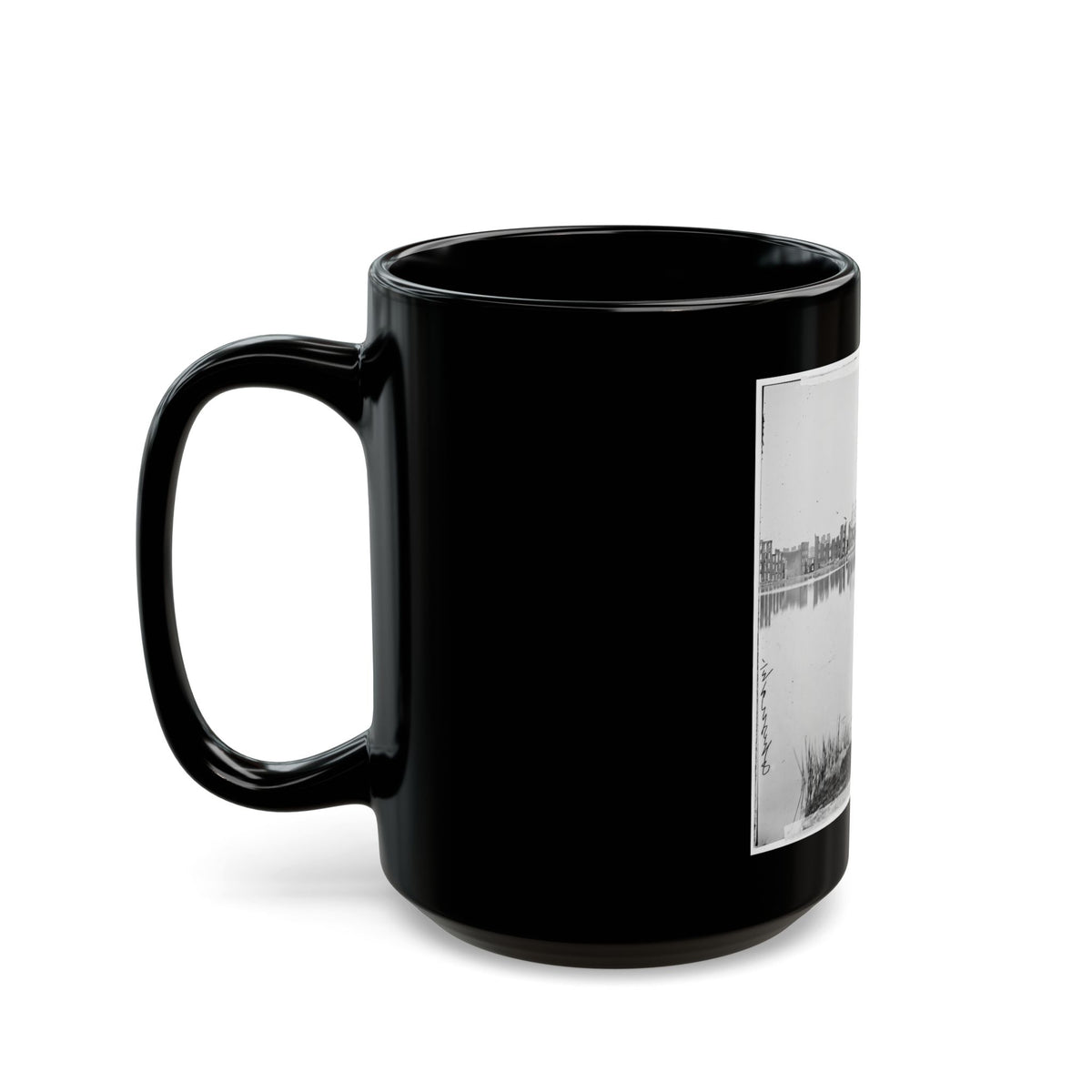 Richmond, Va. Ruined Buildings On Banks Of The Canal Basin (U.S. Civil War) Black Coffee Mug