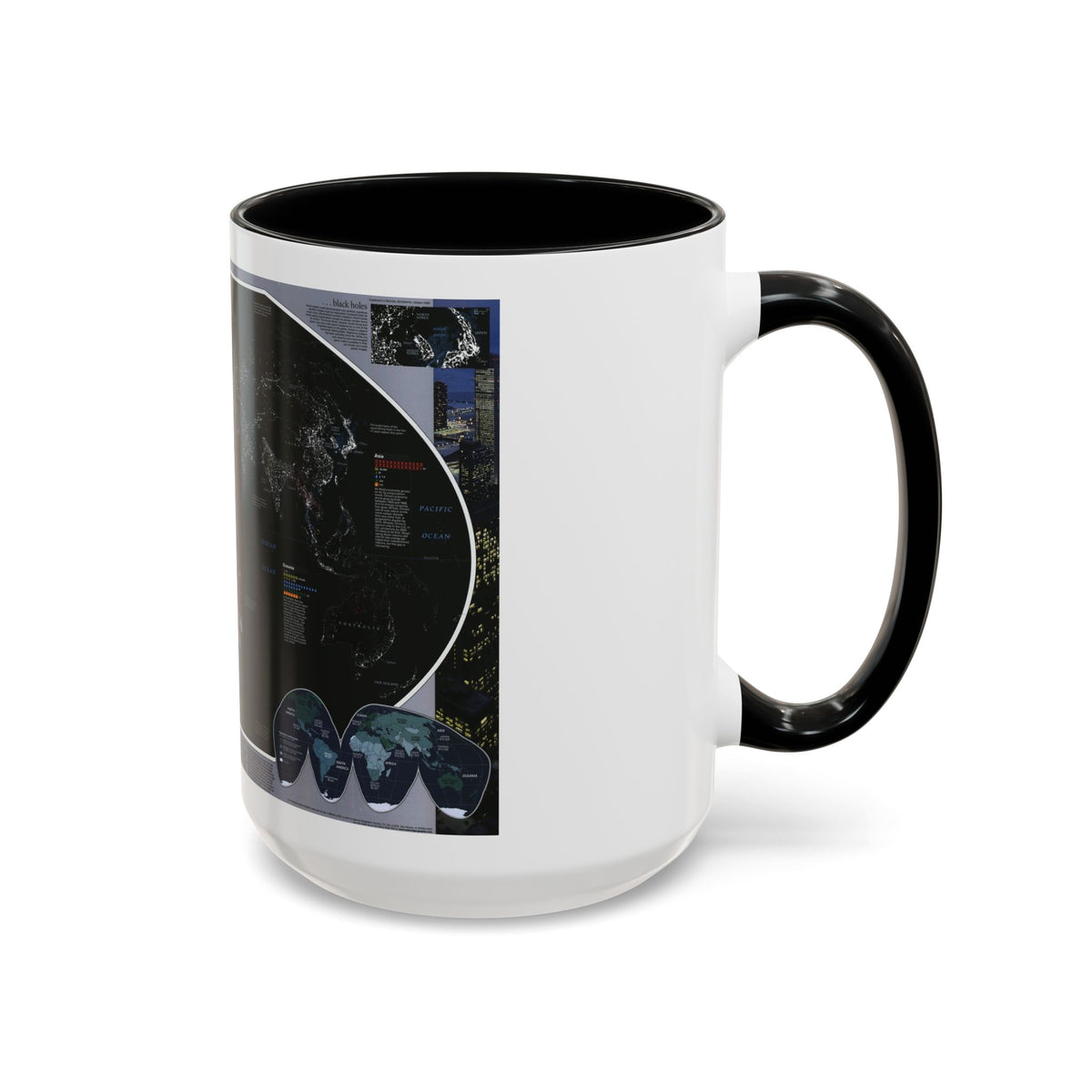 World Map - Population and Resources (1998) (Map) Accent Coffee Mug