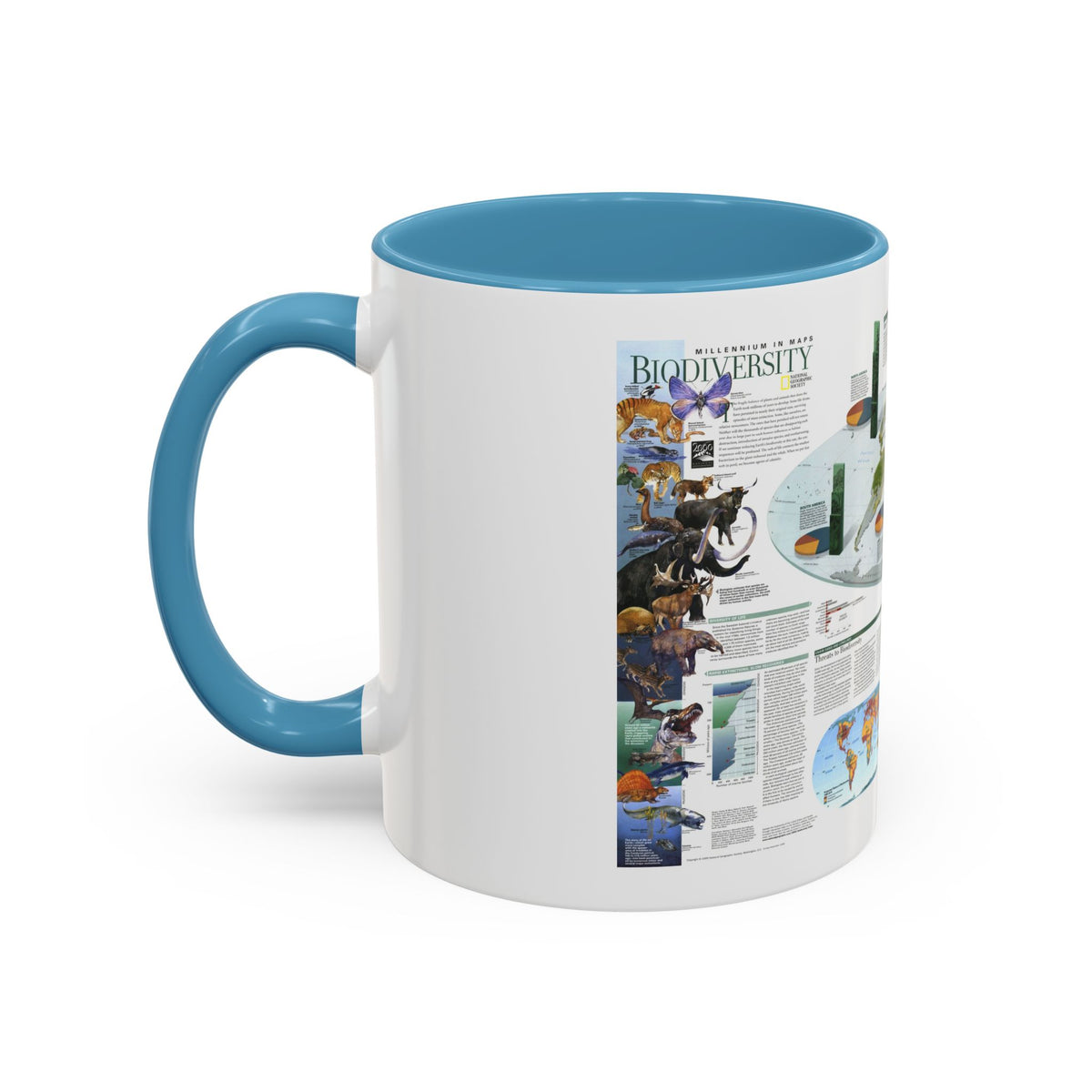 World Map - Biodiversity (1999) (Map) Accent Coffee Mug