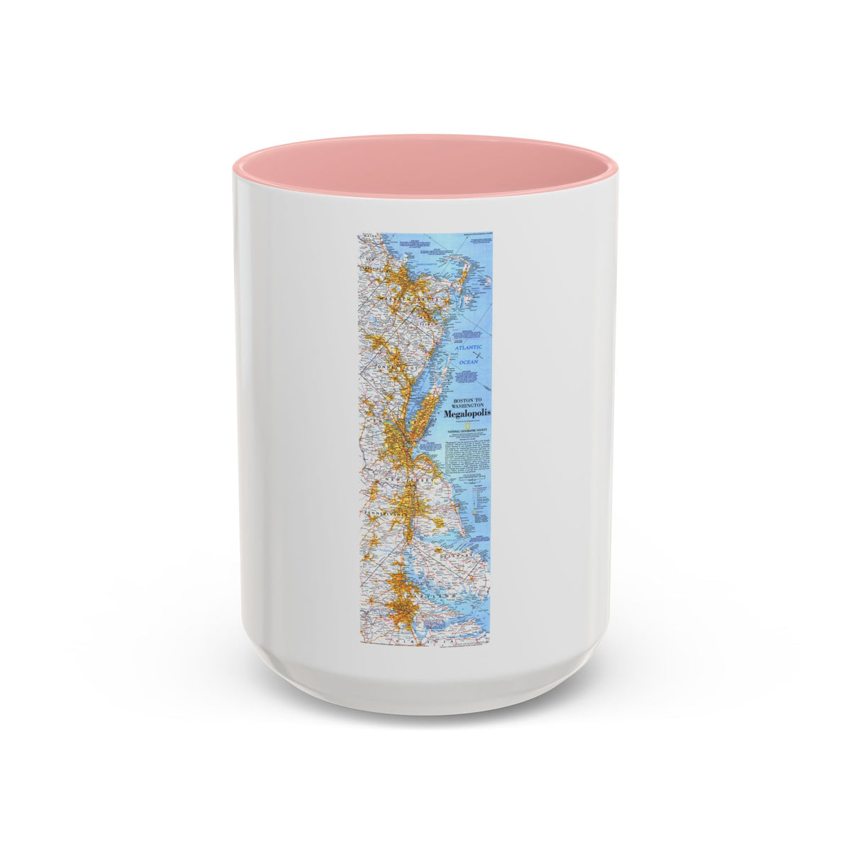 USA - Megalopolis- Boston to Washington (1994) (Map) Accent Coffee Mug