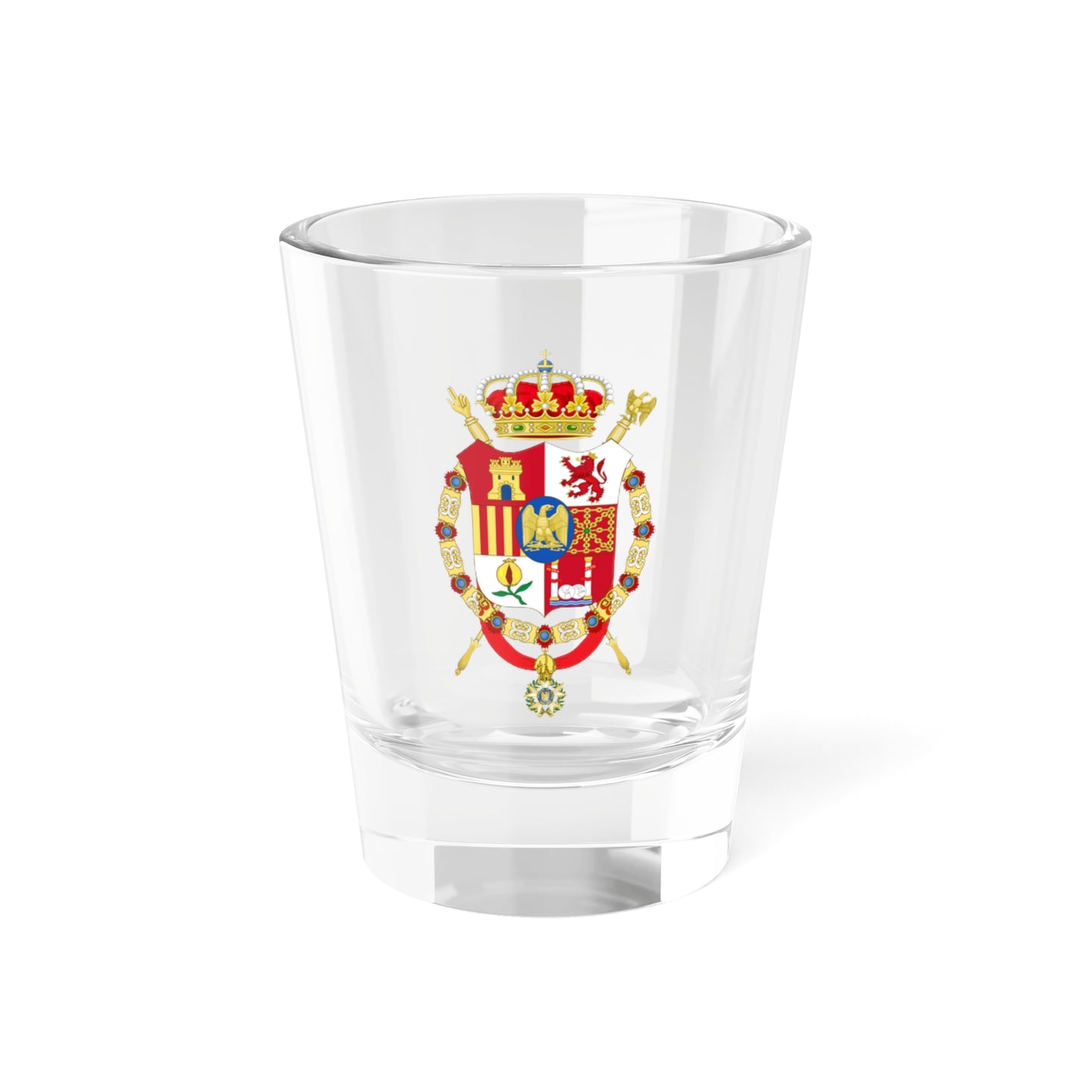 Middle Coat of Arms of Joseph Bonaparte as King of Spain (Spain) (Coat of Arms) Shot Glass 1.5oz