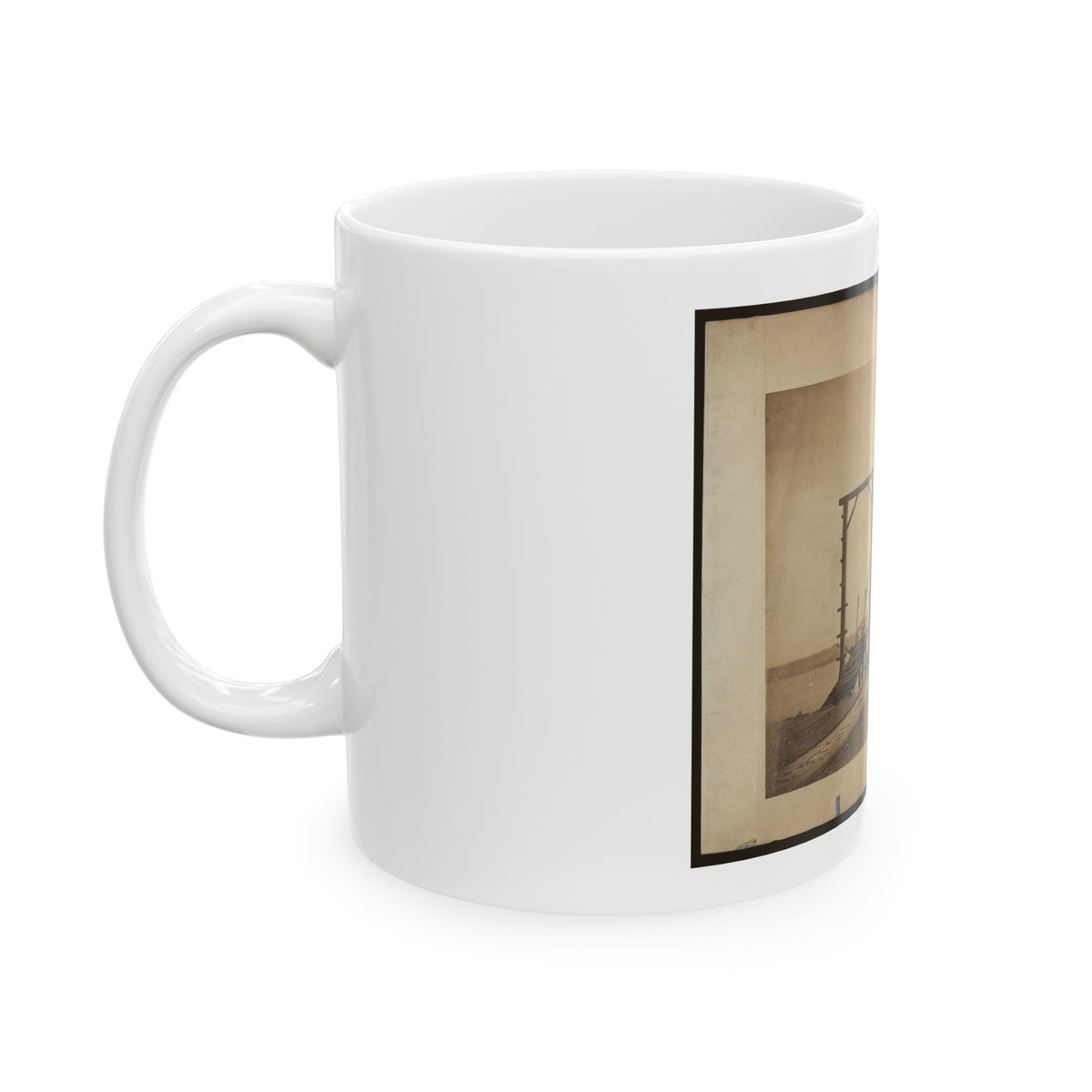 Bridges By Means Of Which Cars Are Loaded Upon Or Unloaded From Arks Or Barges (U.S. Civil War) White Coffee Mug