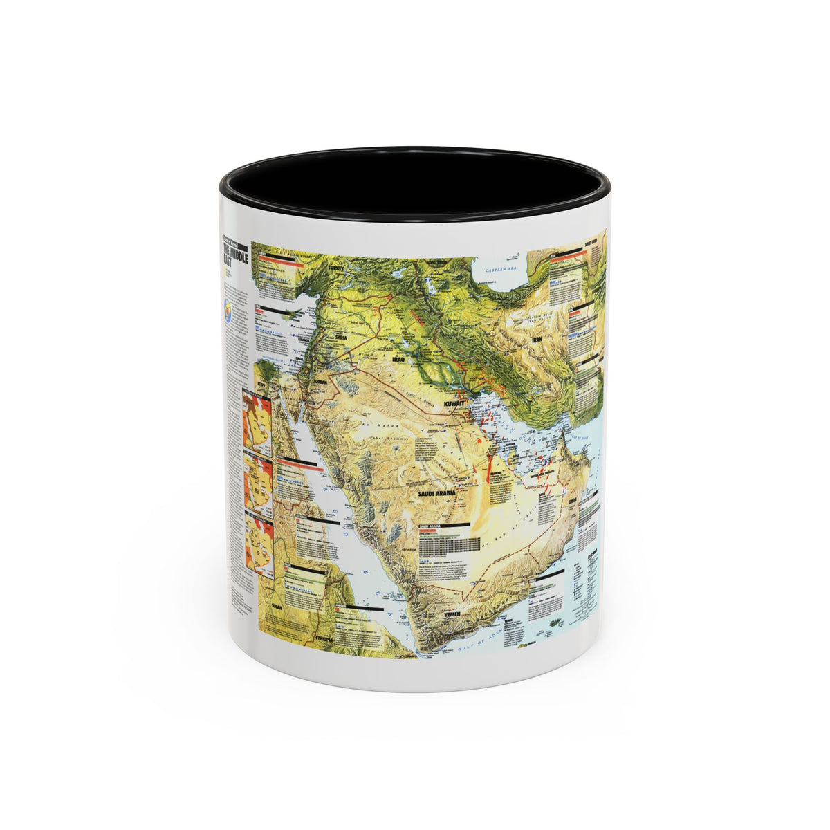 Middle East - States in Turmoil (1991) (Map) Accent Coffee Mug