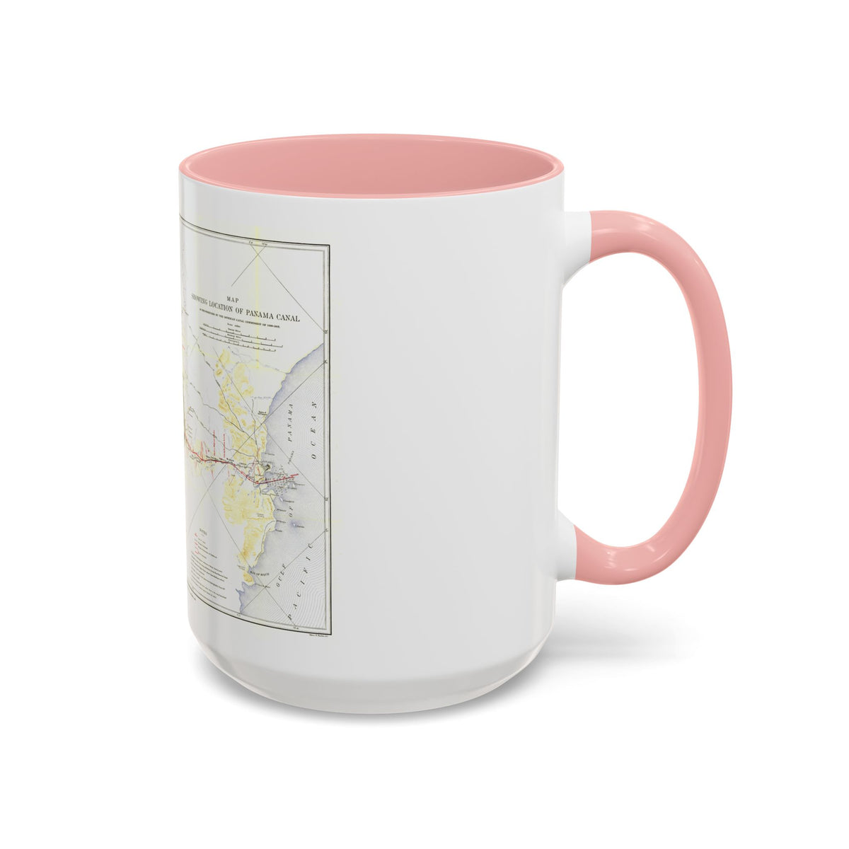 Central America - Panama Canal (1905) (Map) Accent Coffee Mug