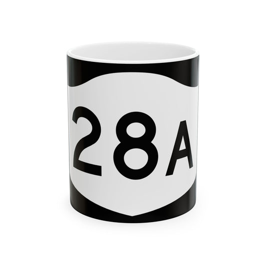 NY-28A (New York) (Road Sign) White Coffee Mug