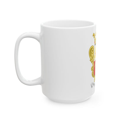 Historical Coat of Arms of French Prince of Andorra - White Coffee Mug