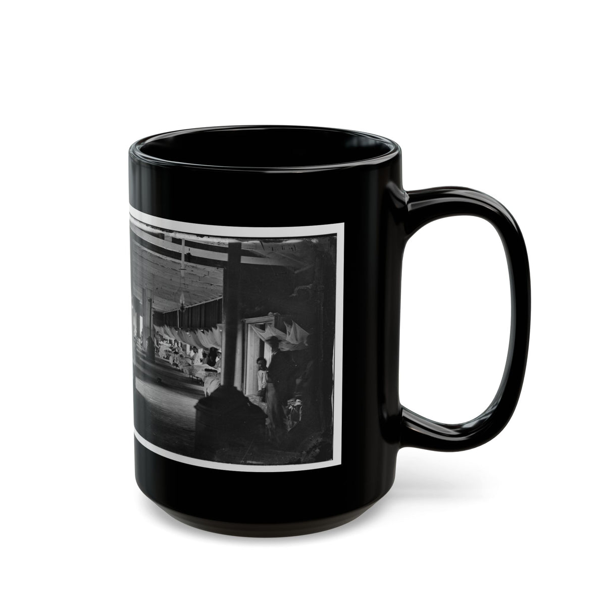 Washington, D.C. Patients In Ward Of Harewood Hospital; Mosquito Nets Over Beds (U.S. Civil War) Black Coffee Mug