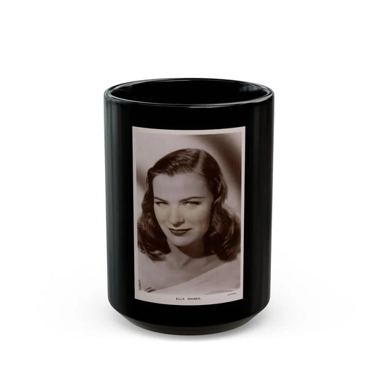 Ella Raines #239 (Vintage Female Icon) Black Coffee Mug-15oz-Go Mug Yourself