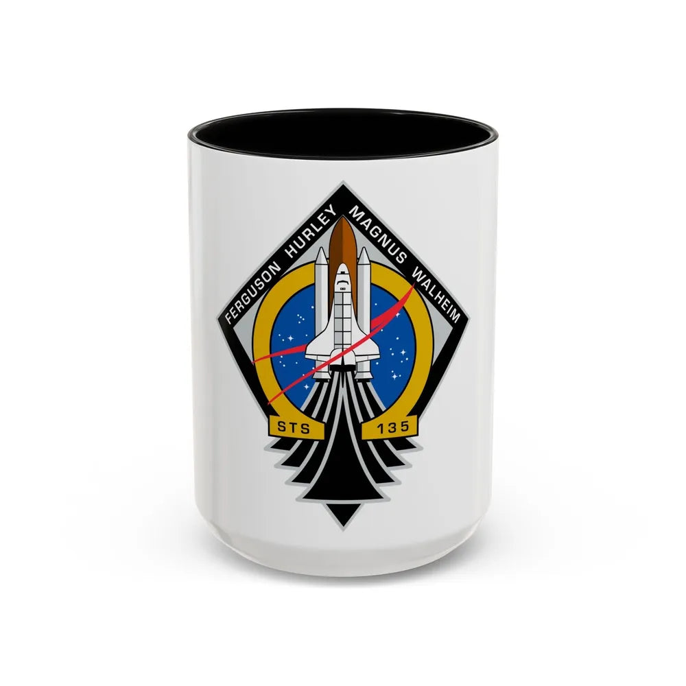 STS 135 (NASA) Accent Coffee Mug-15oz-Black-Go Mug Yourself