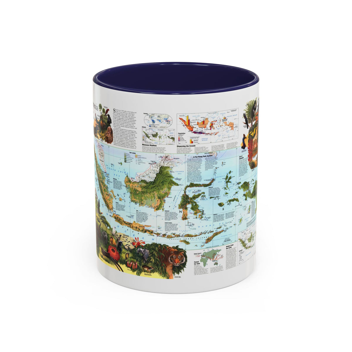 Indonesia 2 (1996) (Map) Accent Coffee Mug
