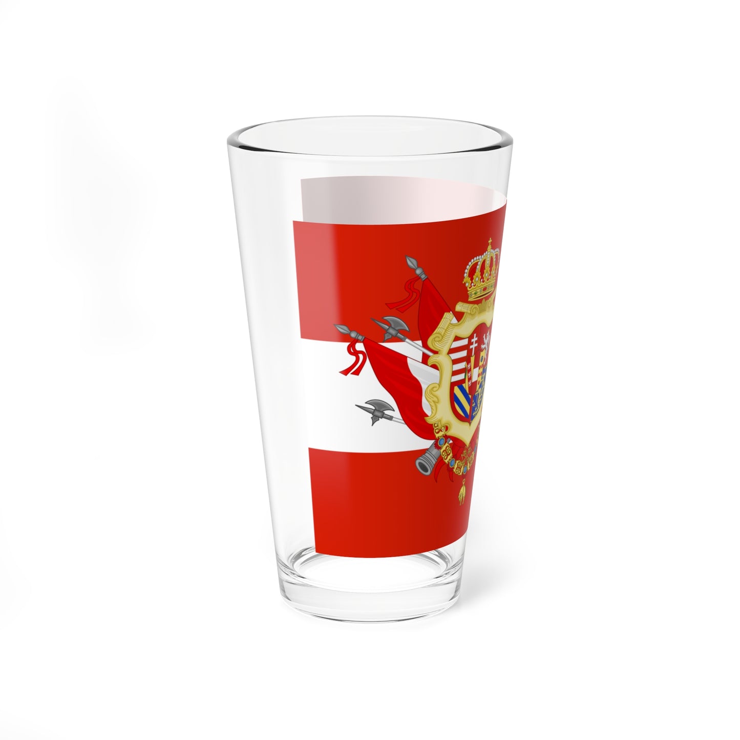 Flag of the Grand Duchy of Tuscany with Great Coat of arms (Italy) Pint Glass 16oz