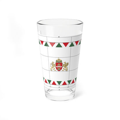 Flag of Budapest construction sheet (Hungary) Pint Glass 16oz