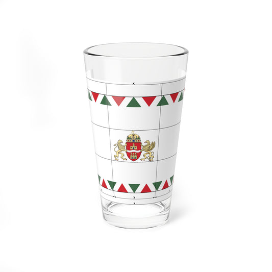 Flag of Budapest construction sheet (Hungary) Pint Glass 16oz