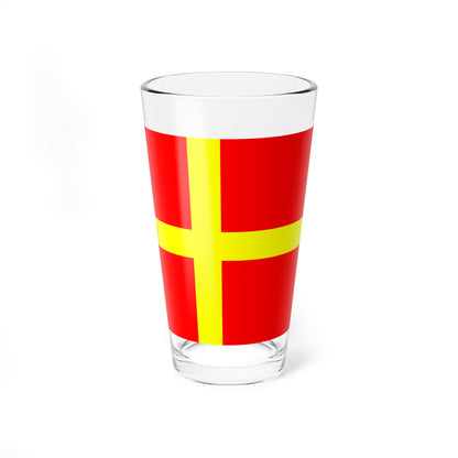 Flag of Skane (Sweden) Pint Glass 16oz