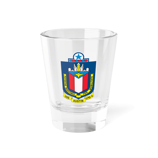 USS Austin LPD 4 Potestas Maritimas Per Mobilitate (U.S. Navy) Shot Glass 1.5oz