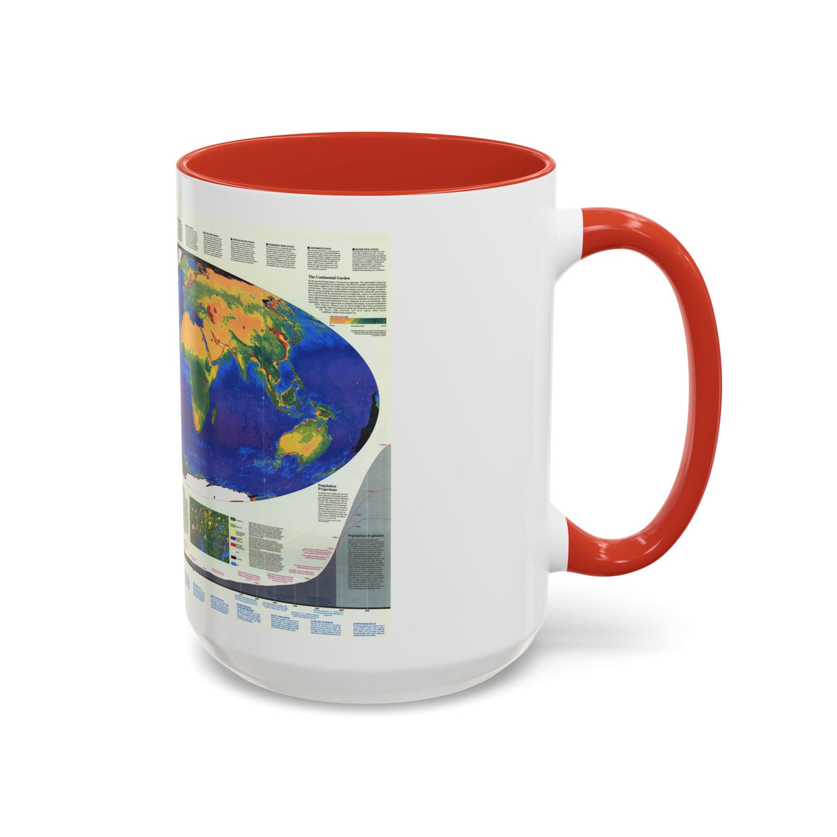 World Map - Endangered Earth (Map) Accent Coffee Mug