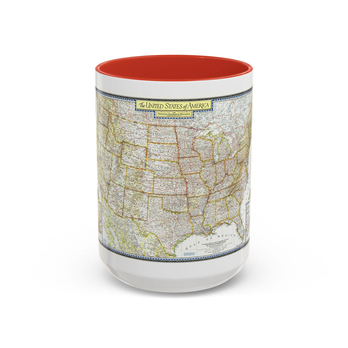 USA - The United States (1951) (Map) Accent Coffee Mug