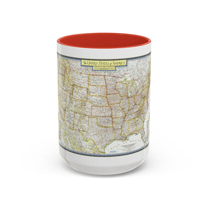 USA - The United States (1951) (Map) Accent Coffee Mug