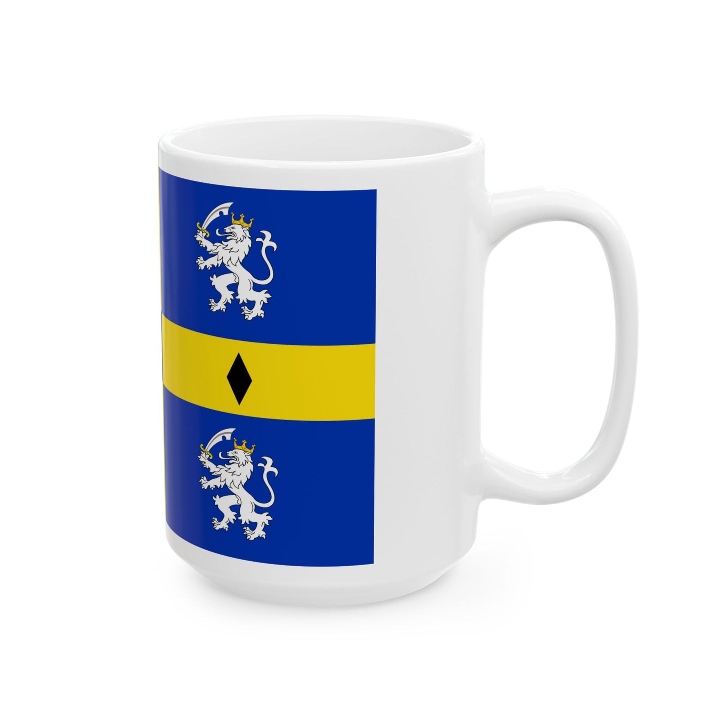 Drapeau du Conseil du comté de Durham au Royaume-Uni - Tasse à café blanche