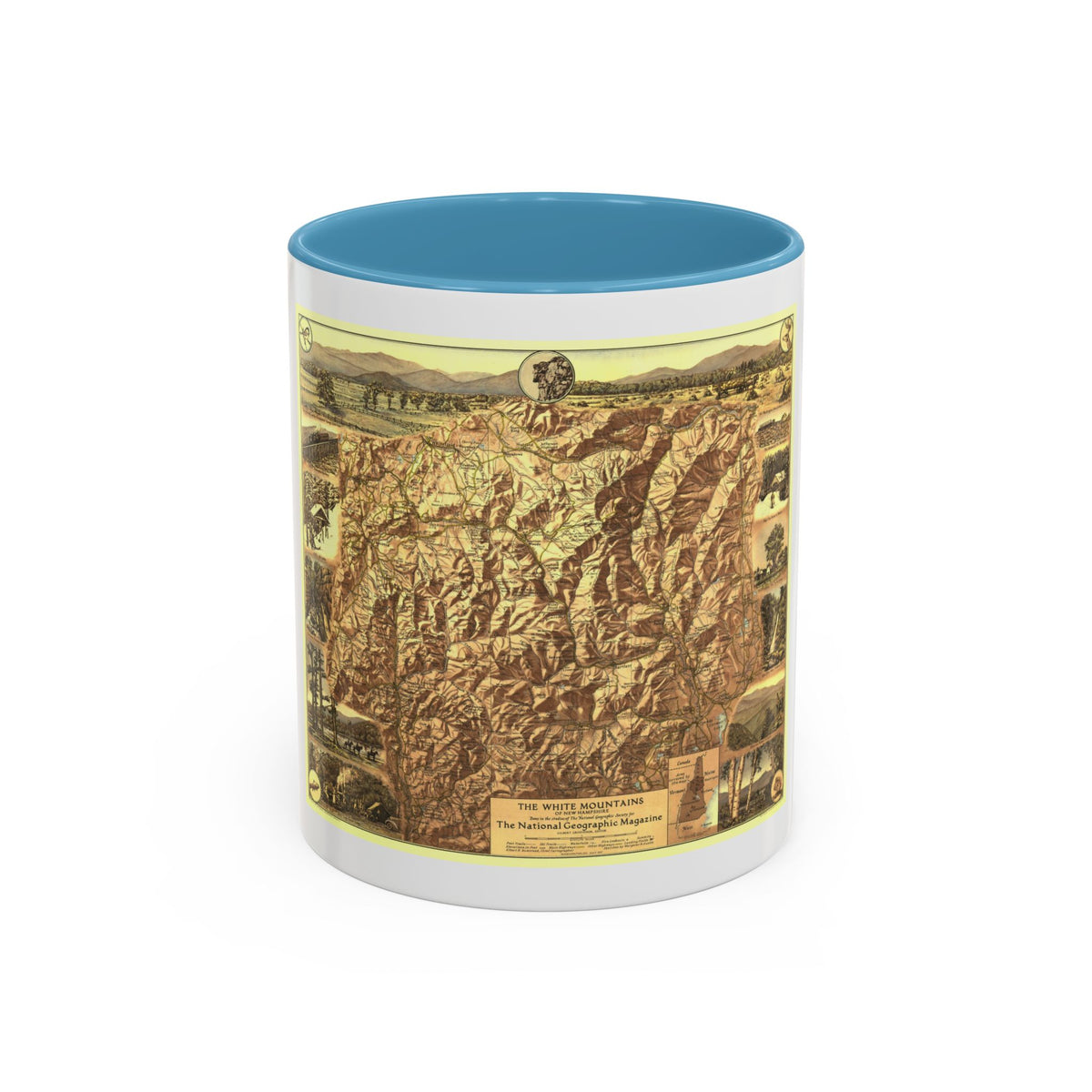 USA - New Hampshire's White Mountains (1937) (Map) Accent Coffee Mug