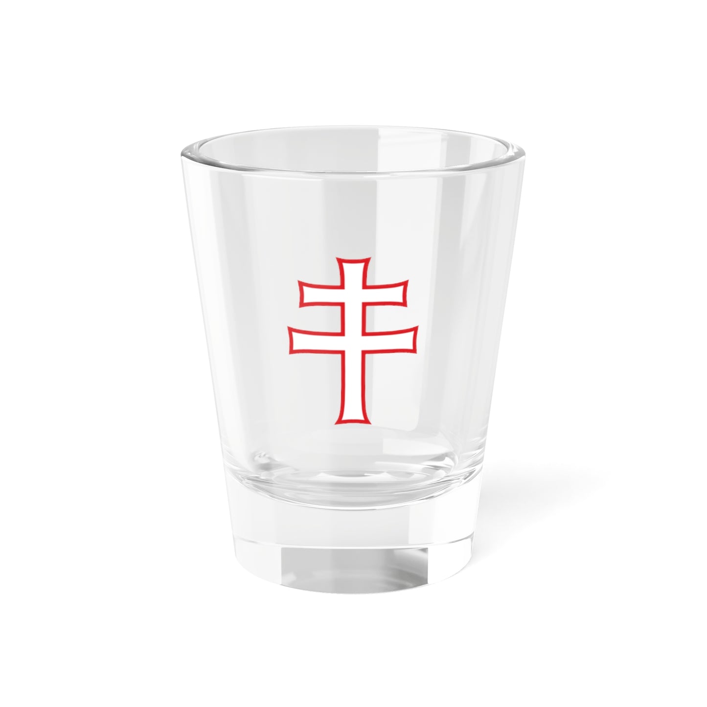Pahonia-contour red-white cross (Belarus) (Coat of Arms) Shot Glass 1.5oz