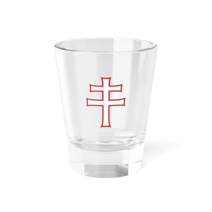 Pahonia-contour red-white cross (Belarus) (Coat of Arms) Shot Glass 1.5oz