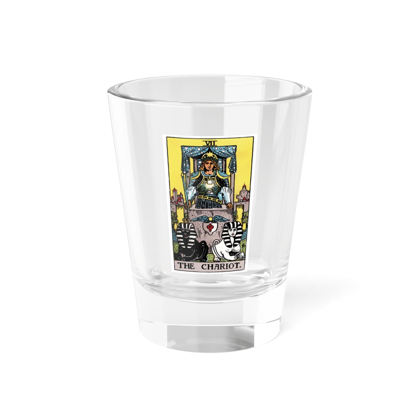 The Chariot (Tarot Card) Shot Glass 1.5oz-1.5oz-Go Mug Yourself