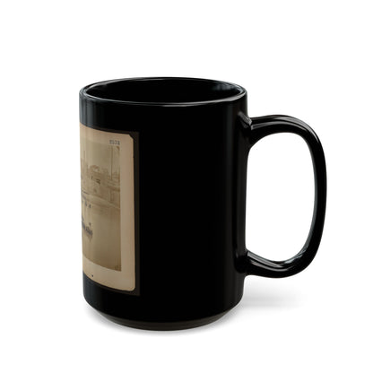 Military Construction In Northern Virginia  Men Sitting In Blanket Boats On The Potomac River (U.S. Civil War) Black Coffee Mug