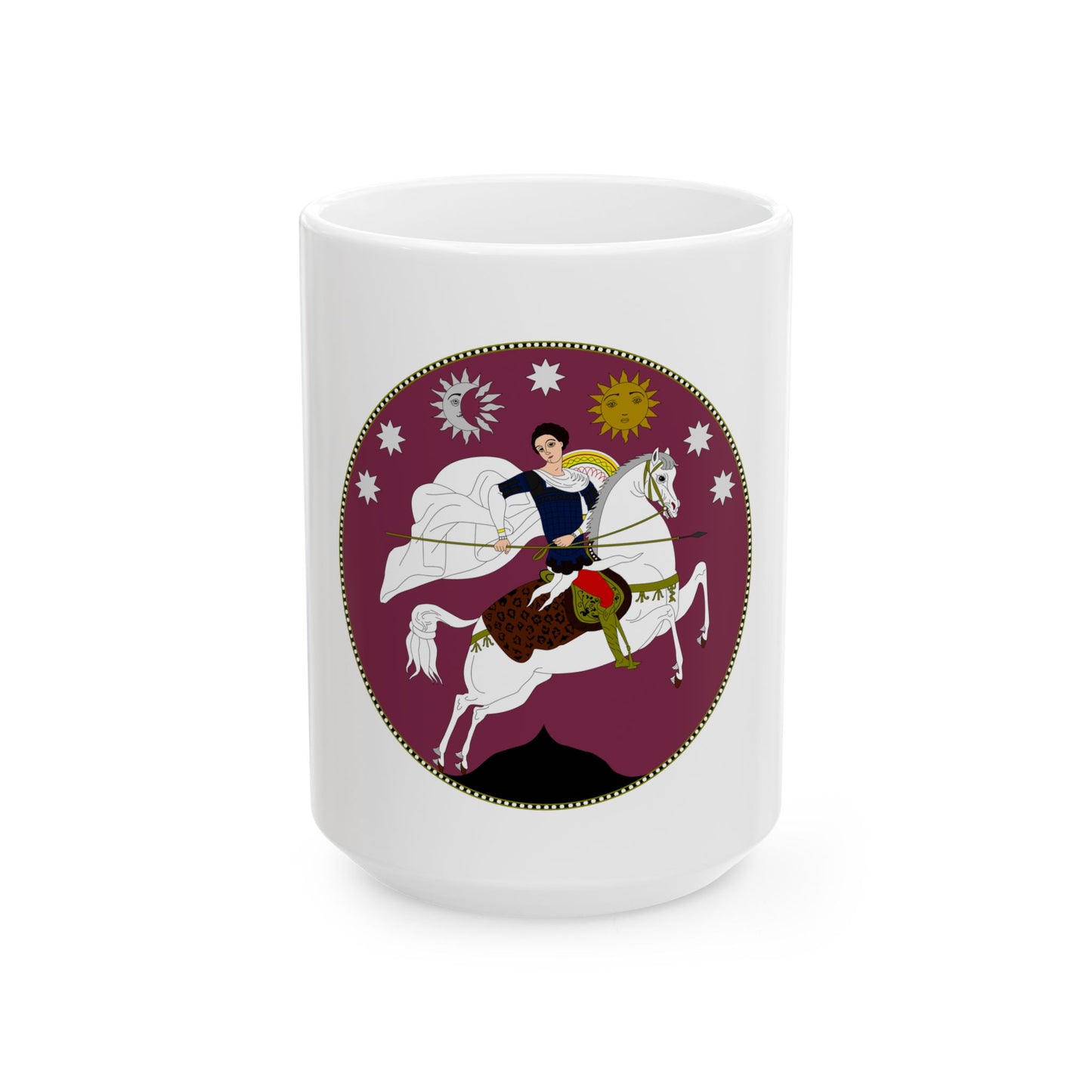 Coat of Arms of Democratic Republic of Georgia - White Coffee Mug