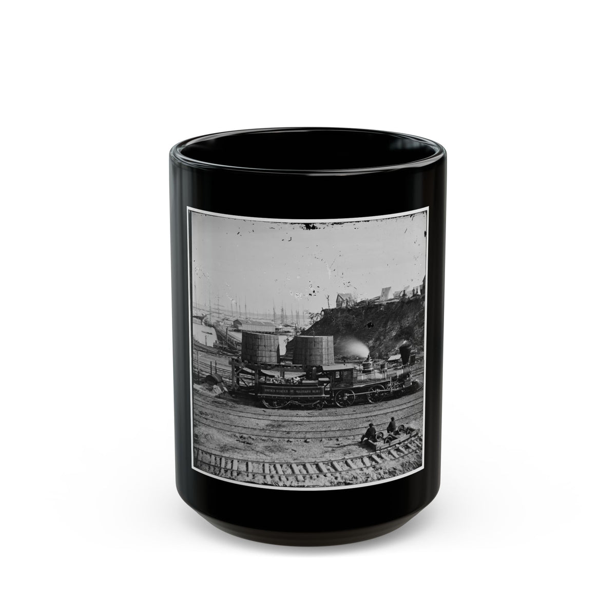 City Point, Va. Another Locomotive At The Same Point (U.S. Civil War) Black Coffee Mug