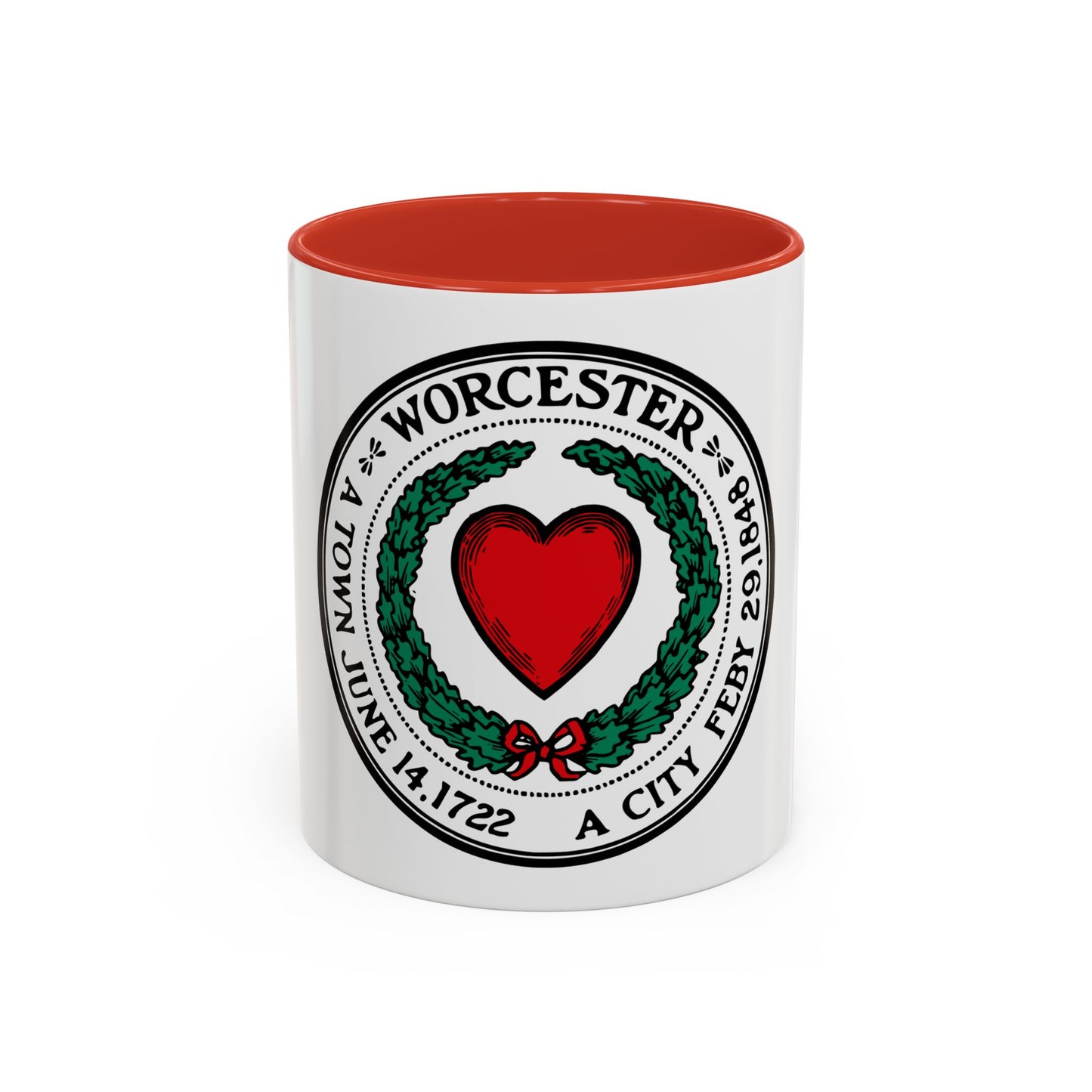 Seal of Worcester Massachusetts - Accent Coffee Mug